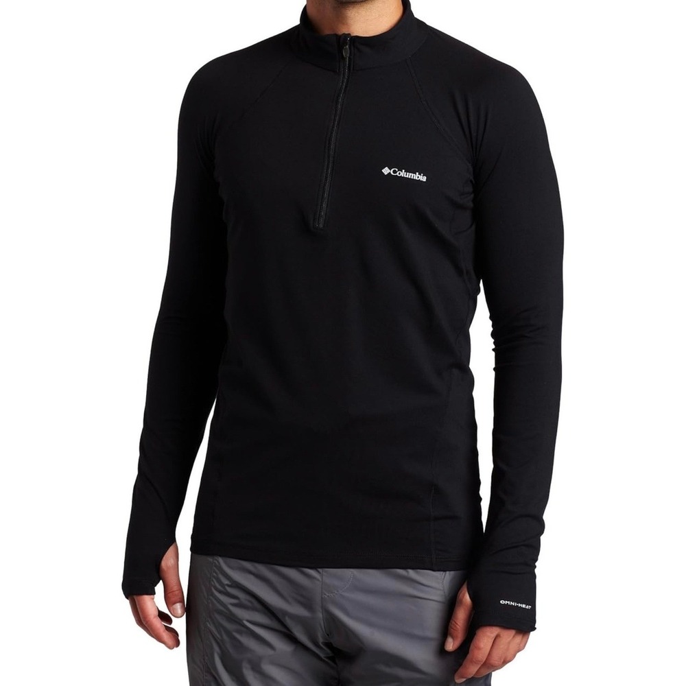 Columbia Omni-Heat Midweight Base Layer LS 1/2 Zip Black Men's XXL